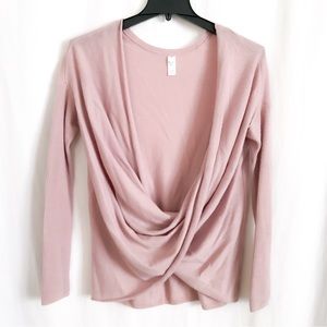 Athleta Finale Wool Cashmere Convertible Sweater, Dove SIZE S